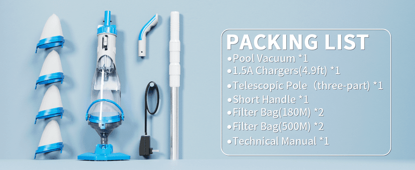 Cordless Handheld Pool Vacuum with Telescopic Pole, Rechargeable Hot Tub SPA Vacuum, 18GPM Powerful Suction, 60Min Runtime, Pools up to 88", Portable Pool Cleaner for Above Ground/Inground Pools