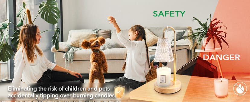 Candle Warmer Lamp with Timer, Stocking Stuffers for Women, Mom Gifts for Women Mom Christmas, Adjustable Height Candle Warmer, Dimmable, Home Decor, Wax Warmer Lamp for Jar Candles with 2 Bulbs