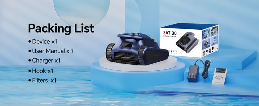 (2026 New) Robotic Pool Cleaner - Pool Vacuum 180W Brushless Motor, 48,000Pa Suction, Wall Climbing, AI-Powered Path Sonar Navigation, 3 Modes Robot for Inground & Above-Ground Pools Up to 2150 Sq. Ft