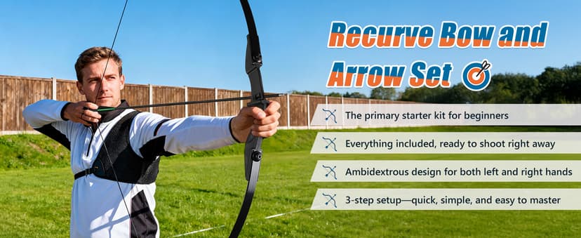 Recurve Bow and Arrow Set,Detachable Archery Adult Bow Left and Right Hands 40lbs /20lbs Suitable Adults/Youth/Beginners Outdoor Practicing