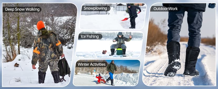 FREE SOLDIER Snow Boots for Men Waterproof Anti-slip 3M Lining Lightweight Tall Outdoor Warm Winter Work Boots