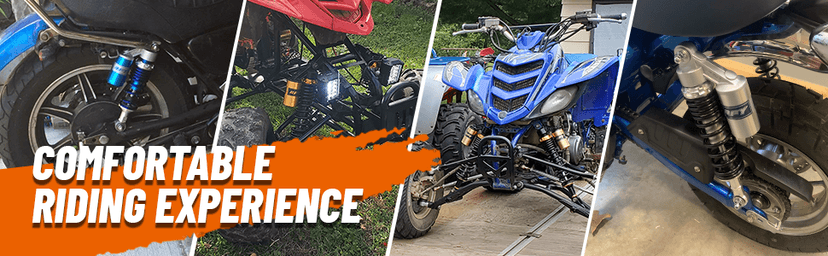 GZYF 13.4 inch Universal Motorcycle Rear Air Shock Absorbers 340mm for HONDA for Suzuki for Yamaha for Kawasaki ATV Go Kart Quad Dirt Sport Bikes,Gold