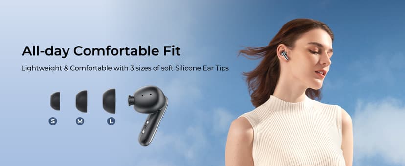 wegear Hybrid Active Noise Cancelling Wireless Earbuds, 6 Mics AI Clear Calls, 12mm Drivers Deep Bass Stereo Sound, 30H Playtime, True Wireless Earbuds, Bluetooth 5.4 Ear Buds, Comfort Fit (Black)