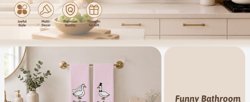 Funny Mr and Mrs Silly Goose Kitchen Towels, Wedding Gifts for Couples Newlyweds Dish Tea Towels for Kitchen Decor, Just Married Gifts Decorative Hand Towels for Bathroom, 16x24 Inch Set of 2 B0F53MV9ZY