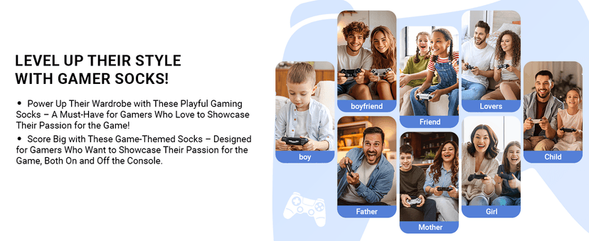 Gamer Gifts for Teens Boys - Video Game Gifts, Gaming Socks for Kids 4-18 Years with Greeting Card