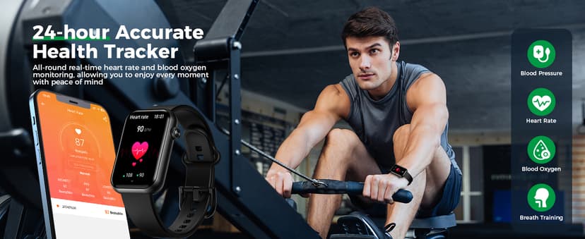 Smart Watch Fitness Tracker (Answer/Make Call), 24/7 Heart Rate Spo2 Blood Pressure Monitor Sleep Tracker, 114 Sports Modes Pedometer Calorie Step Tracker, Waterproof Activity Tracker for Women Men