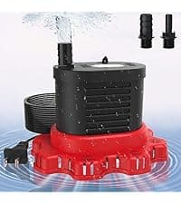 Pool Cover Pump above Ground - Submersible Water Sump Pump Swimming Water Removal Pumps, with Drainage Hose & 25 Feet Extra Long Power Cord, 850 GPH inGround, 3 Adapters
