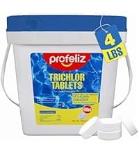 PROFELIZ 2-Pack Chlorine Tablets 3 Inch for Swimming Pools, Kills Bacteria and Stops Algae, Slow Dissolving,Exclusive Protective Packaging,Pool Chlorine Tablets,2X 40 lbs Bucket,Total of 80lbs