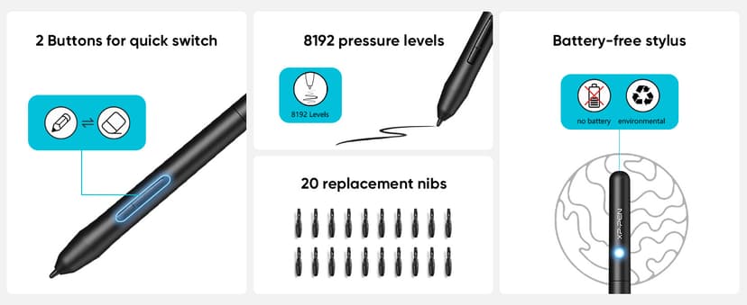 Drawing Tablet XPPen StarG640 Digital Graphic Tablet 6x4 Inch Art Tablet with Battery-Free Stylus Pen Tablet for Mac, Windows and Chromebook (Drawing/E-Learning/Remote-Working)