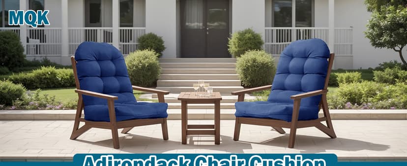 Adirondack Chair Cushion, Thick Indoor/Outdoor Rocking Chair Cushion with High Elasticity PP Cotton Water-Resistant Patio Furniture Cushions High Back Seat Pads for Porch Yard Lawn Chairs 44x19x4