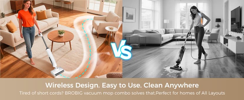 Wet Dry Vacuum Cleaner, 180°Lie-Flat Vacuum Mop All in One with Auto Self-Cleaning, Smart Floor Cleaner Machine for Hard Floor, 45 Mins Runtime, Edge Cleaning, Self-Propelled Vacuum Mop Combo