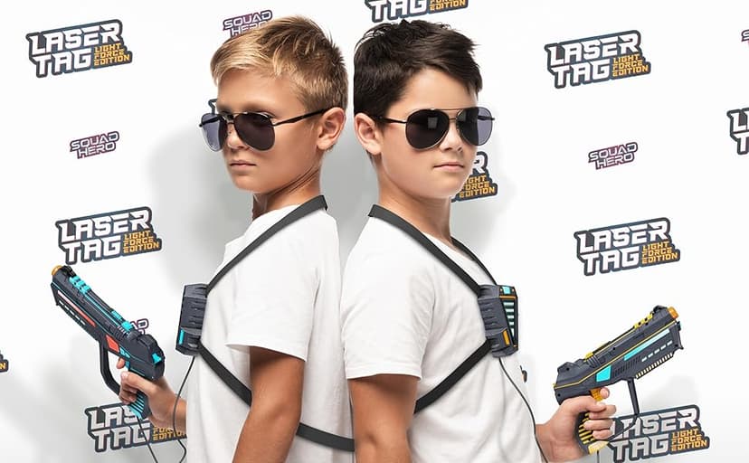 Squad Hero Rechargeable Laser Tag for Kids, Teens & Adults - Boys Gifts - Blasters & Vest Sensors - Fun Ideas Age 8+ Year Old Toys - 4 Set - Lazer Teen Boy Game Boys & Girls Outdoor Teenage Activities