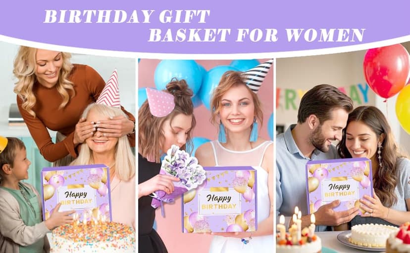 Birthday Gifts for Women Friendship, Gifts for Women Birthday Unique, Best Friend Birthday Gifts, Happy Birthday Gift Basket for Her, Friends, Coworkers, Wife, Mom, Daughter