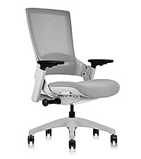 CLATINA Ergonomic High Swivel Executive Chair with Adjustable Height Head 3D Arm Rest Lumbar Support and Upholstered Back for Home Office Gray Mesh/High Back