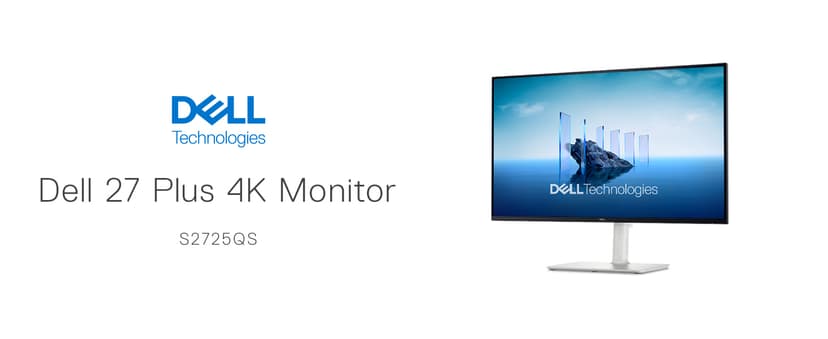 Dell 27 Plus 4K Monitor - S2725QS - 27-inch 4K (3840 x 2160) 120Hz 16:9 Display, IPS Panel, AMD FreeSync Premium, sRGB 99%, Integrated Speakers, 1500:1 Contrast Ratio, Comfortview - Ash White
