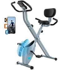 BARWING Stationary Exercise Bike for Home Workout, 5 IN 1 Foldable Indoor Cycling Bike for Seniors, 350LB Capacity, 16-Level Magnetic Resistance, Seat Backrest Adjustments