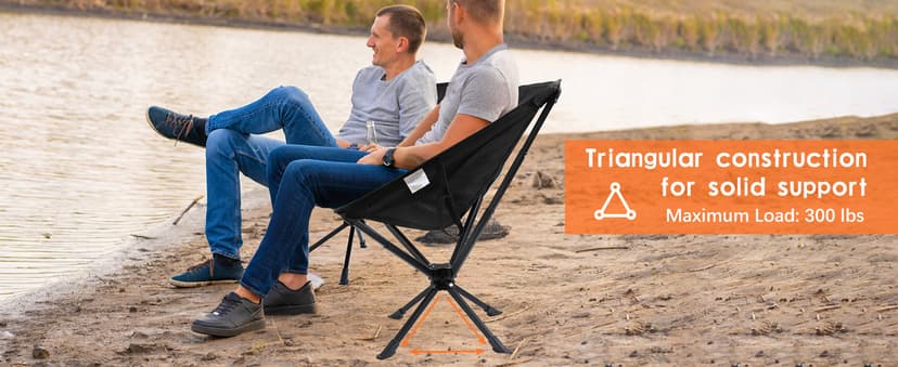 Raynesys 1 Pack Portable Camping Chair, Flexible 360° Rotation, Easy Carry, 8 Seconds Quick Setup Folding Camping Chair, 3.8Lb Lightweight Folding Chairs for Hiking, Beach, Sporting, Travel