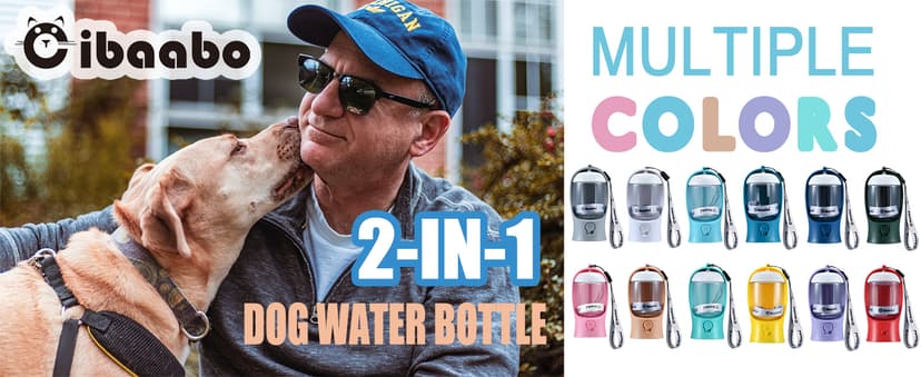 Feeding & Hydration | Travel Water Bowl | Portable Pet Dispenser | Dog Gifts | Puppy Essentials | for Hiking Camping Beach Cibaabo Dog Water Bottle Portable with Food Container & Filter for Travel B09F5ZYV7M