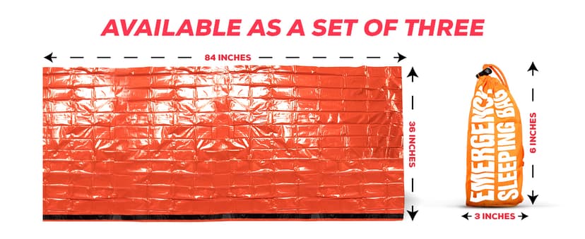 Emergency Sleeping Bag for Survival Gear and Supplies Life Bivy Sack Waterproof Mylar Emergency Blankets for Survival Kit Car Camping Gear Hiking Tac Bivvy Go Bags Supplies Sleep Sacks Shelter