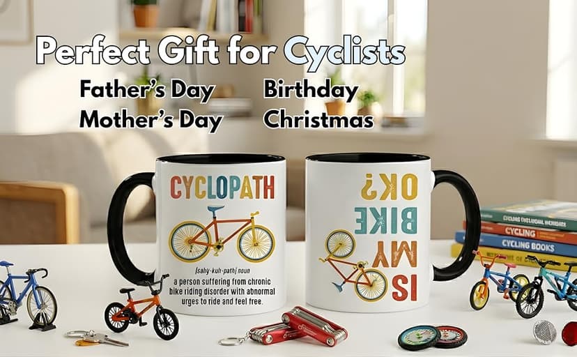 Gift for Cyclist, Cyclopath Definitions Funny Cycling Mug 11oz, Fathers Mothers Day Birthday Christmas Cool Gifts for Cyclists Biker Pedaller Bicycle Lover Triathlete, Bicycle Coffee Cup B0GSG7JZ78