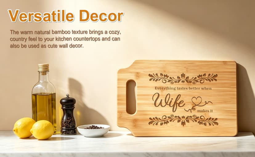 Wife Birthday Gift Ideas, " Everything Tastes Better " Engraved Cutting Board, Romantic Valentine's Day Gift to My Wife Birthday Gifts for Wife, Christmas Gift Ideas for Wife from Husband B0HBQ5XY3X
