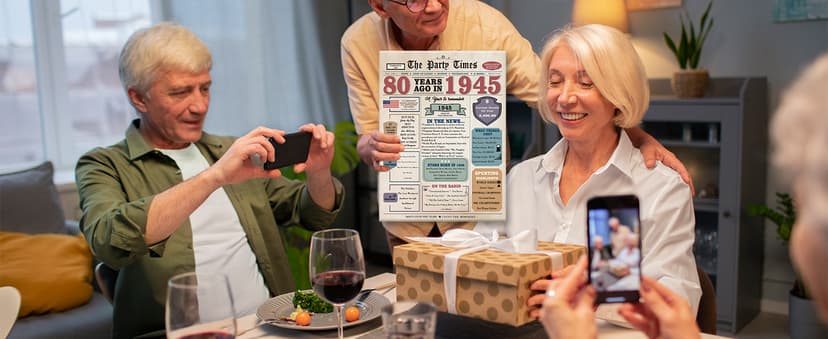 80th Birthday Card Gifts for Men Women, Retro Gifts for 80 Year Old Man Woman, 80th Birthday Decorations for Grandpa Grandma