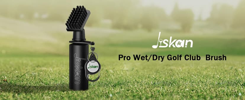 Pro Golf Club Brush Cleaner with Retainer Clip and Squeeze Water Bottle 7.5 Inches Holds 4 Ounces of Water, Essentials Golf Accessories for Men, Best Golf Gifts for Men