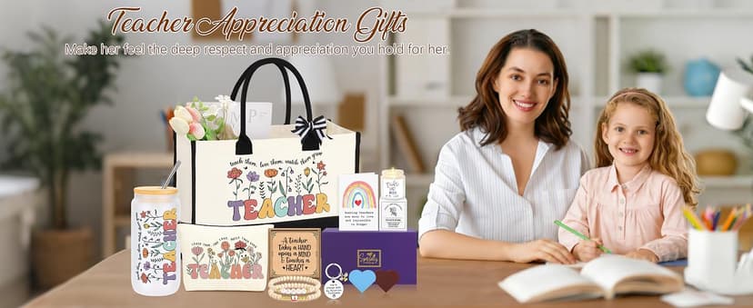 Teacher Appreciation Gifts for Women, Thank You & End of Year Gifts for Women Teachers Set of 10
