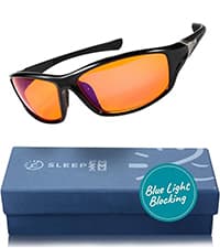 Blue Light Blocking Glasses for Women + Men - Better Sleep + Anti Eye Strain Protection - Computer Screens & Gaming - Metal Clip On - 99% Night-time Amber Lens