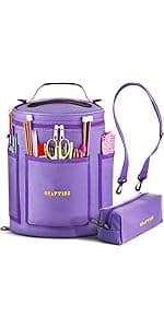 CRAFTISS Knitting Bag Yarn Storage - Christmas Gift - Durable Canvas Yarn Holder for Crochet Accessories - Organizer Crochet Bag with Knitting Accessories Case (Turquoise)