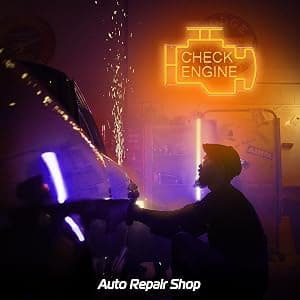 Kavaas Check Engine Neon Sign, LED Garage Sign for Car Room Decor | Check Engine Light Neon Sign for Garage Decor, Auto Repair Workshop, Man Cave - Best Gifts for Dad, Car Enthusiast (Golden Yellow) B0D372TXF5