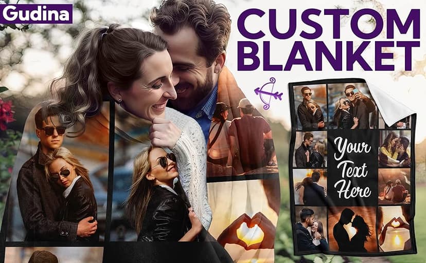 Custom Blanket with Photos Personalized Blankets Customized Blankets and Thows Customizable Blanket Picture Blankets Customize for Valentines Day Gifts Birthday for Her Him Girlfriend Boyfriend Wife