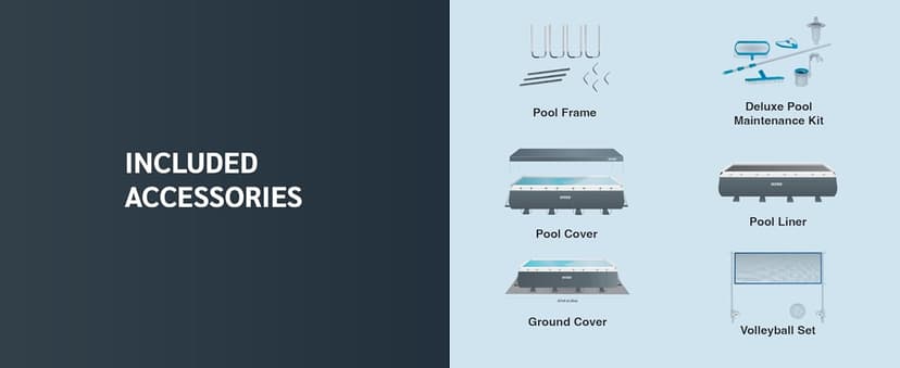 Intex 26367EH 24' x 12' x 52" Rectangular XTR Frame Swimming Pool w/ Filter Pump - Large Above Ground Backyard Rectangle Pool w/ 45-Inch Deep Water