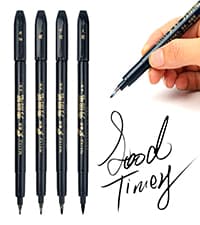Sign Brush Pen, 15pcs Calligraphy pen Flair Pens Fine Point(0.4mm) Assorted Colors, Felt Tip Pens Art Brush Marker, Journaling Pen Set for Beginners Adult Hand Lettering Calligraphy