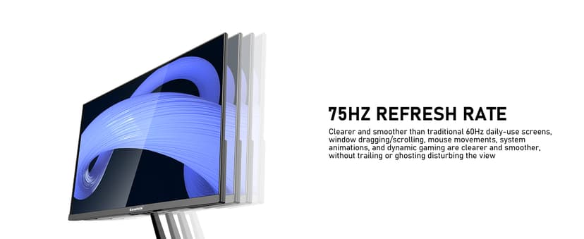Gawfolk 27 inch IPS 2K QHD (2560×1440) Computer Monitor 75Hz Gaming PC Screen, 1ms,Adaptive Sync,100% sRGB, 1.07 Billion Colours,Built-in Speaker,Display 1.4、Port HDMI2.0, Black