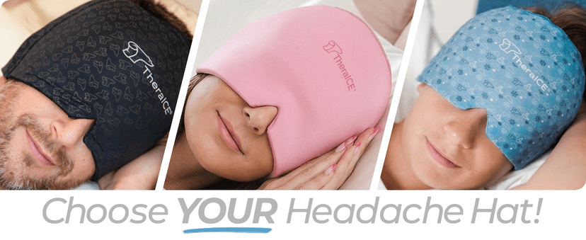 Soothing Cold Compress Gel for Sinus Tension, Stress, Hangover and Puffy Eyes, a Great Birthday Gift for Mom or Her TheraICE Migraine Relief Cap, Headache Hat Ice Pack Mask, Cooling Head Wrap B082WN9NJL