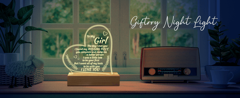 Romantic Gifts for Girlfriend, to My Girlfriend Engraved Night Light, I Love You Gifts for Her, Cute Girlfriends Anniversary Birthday Gifts for Her from Boyfriends