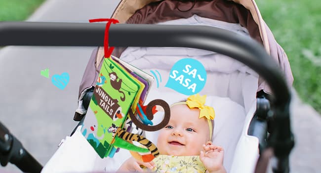 Crinkle Cloth Book Toy for Baby 0-3-6-12-18 Months, Early Development Stroller Soft Toy, Newborn Shower Gift for Boy Girl beiens Baby Books Toys, Tummy Time Touch and Feel Sensory Toys for Infant B07TXYC6WD