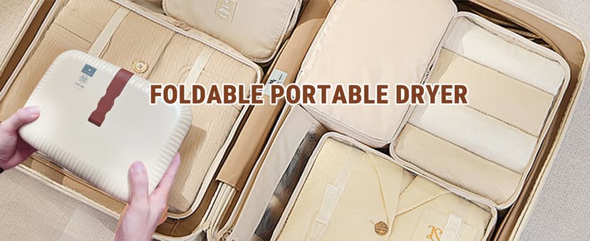 Portable Clothes Dryer Hold 9-12 Items, 8H Timer, w/Remote Control & Dry Bag, Mini Compact Foldable Fast Electric Dryer Machine for Laundry, Travel, Apartment, RV, Dorm, Quiet 45dB, Energy Save, 600W