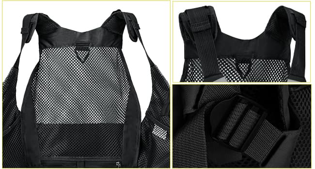 Gonex Fly Fishing Vest for Men Women, Comfortable Adjustable Fishing Vest with Multi-Pockets Reflective Stripes