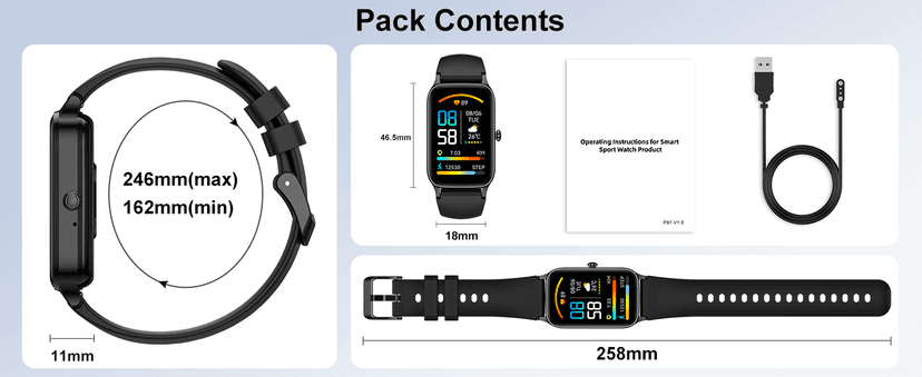 Smart Watch for Men Women, 1.57" Smartwatch (Answer/Make Call) , Fitness Tracker with 110+ Sport Modes, Heart Rate/Sleep Monitor, IP68 Waterproof, Bluetooth Calls, Smartwatches for Android iOS Black