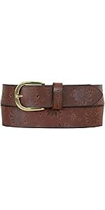 Eddie Bauer Women's Casual Leather Belts with Durable Metal Buckle