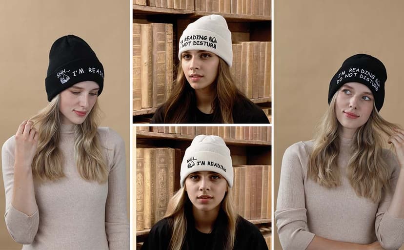 Book Lovers Gifts Hat Beanie for Women Men Reading Embroidered for Readers Bookish Book Club Librarians Bookworms Stuffers
