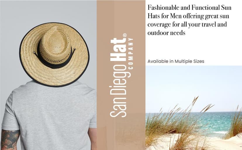 San Diego Hat Co. San Diego Hat Company Women's Rush Straw Lifeguard Hat with Fabric Band