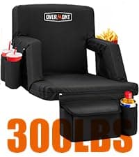 Overmont Oversized Folding Camping Chair - 450lbs Support with Padded Cushion Cooler Pockets - Heavy Duty Collapsible Chairs for Sports Garden Beach Fishing
