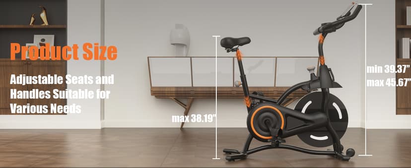 Hillhub Exercise Bike, Stationary Bikes for Home with Grip Pulse Sensor and Stepless Resistance Adjustment, Compact Indoor Cycling Bike with Tablet Mount, Compatible with APP Sync