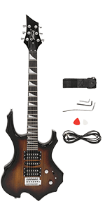 GLARRY Full Size Electric Guitar for Music Lover Beginner with 20W Amp and Accessories Pack Guitar Bag (GREEN, 39" Right Handed)