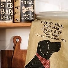 Primitives by Kathy Cotton Dish Towel Set - Dog Design, Kitchen/Bathroom Decor, Tea Towels, 28"x28"