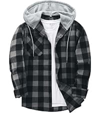 Big Tall, with Pocket, Adjustable Cuffs, Machine Wash, Business,Work, Office, Vacation, Graduation, Wedding, Party, Daily ZITY Men's Flannel Hoodie Shirts Casual Button Down Long Sleeve Plaid Shirt B0BB2JC2QX