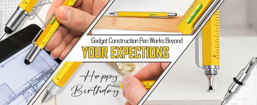 Gifts for Men Multitool Pen, Birthday Gifts for Dad Husband Him Adults, Father's Day Gifts from Daughter and Son, Cool Gadgets and Unique Gift Ideas for Construction Engineers, Woodworkers Carpenters